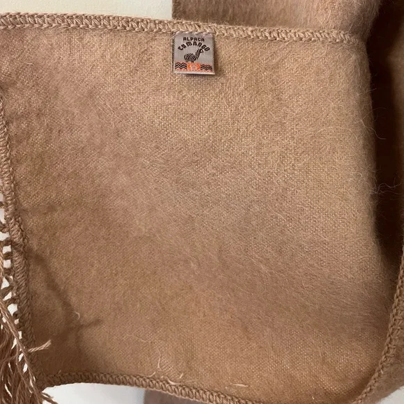 Alpaca Camargo Camel Alpaca Fringe Scarf - Picture 6 of 8